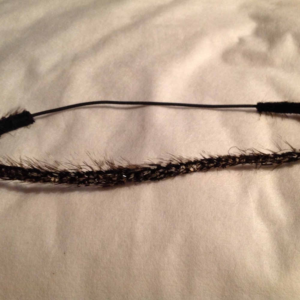 Feather Headband New Black And White